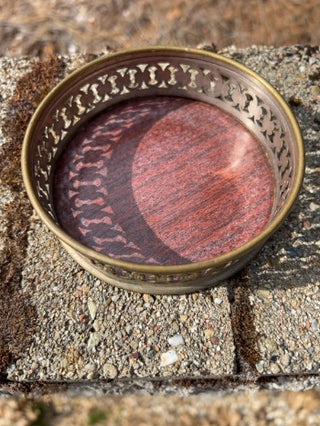JP SINGLE vintage silver-plated wine coaster