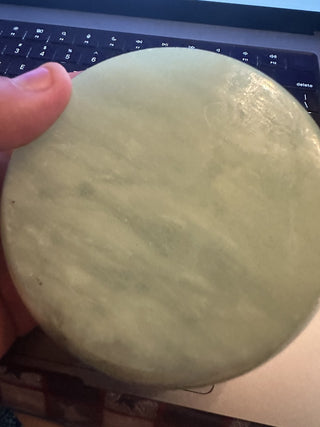 Alabaster made in Italy Green 4" Hinged Round trinket box #62 VV MTS|99174