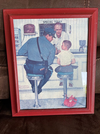 Norman Rockwell Red Framed "The Runaway"~MTS|85160