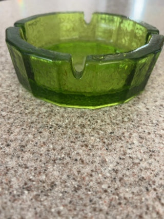 VTG green Blenko art glass w/ pebbled texture