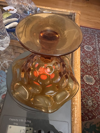 Vintage Amber Glass Compote MTS -K|56723