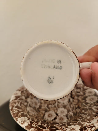 Brown/white Demitasse Tea Cup Set RCD