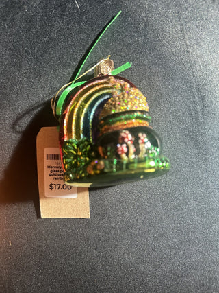 Mercury blown glass pot of gold over the rainbow ornaments #62 VV MTS|125516