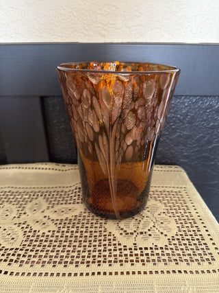 Vintage Murano Style Vase Brown with Gold Accents - RCD|99232