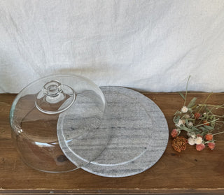 Glass Cloche w/ Extended Stone Base (LZD - RSV)|126143