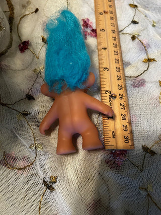 Vintage Blue Hair Blue Eye Troll, 1990's-RSV