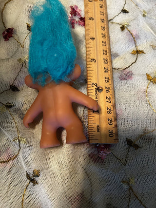 Vintage Blue Hair Blue Eye Troll, 1990's-RSV