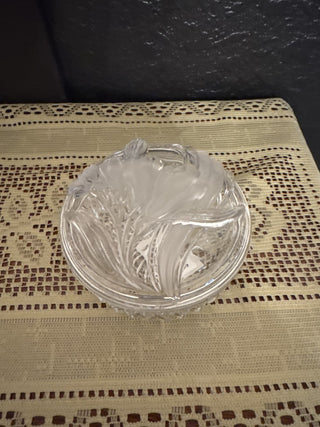 Mikasa Frosted Iris Press Glass Trinket Dish - 2 pieces -RCD|125984