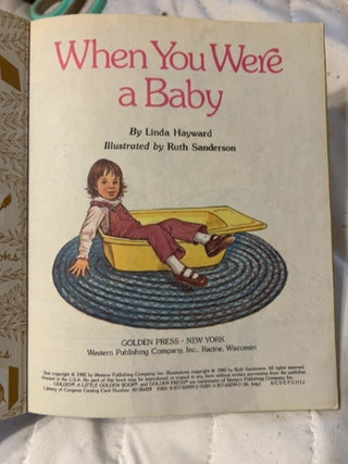 vintage 1982 copy of "When You Were a Baby" from the Little Golden Books