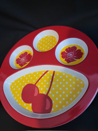 Melamine Divided Plates - Red - Set of 2 RCD|163148