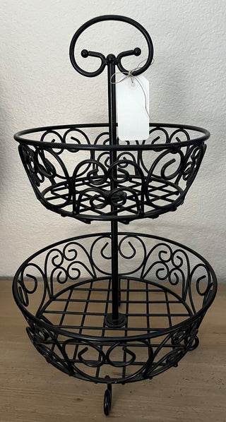 HEAVY BLACK IRON TWO-TIER SERVER 14H X 12W (KJS) RCD|72334