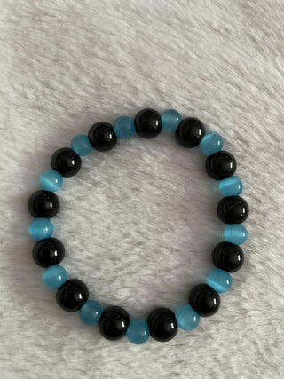 Natural stone bracelet lg black/blue RSV|64090