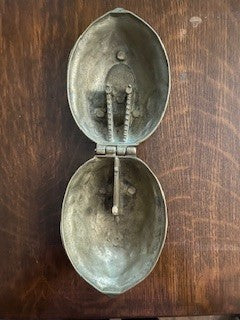 Vintage Solid Brass Walnut Shaped Nut Cracker|53221