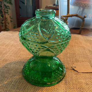 Antique Oil Lamp base Emerald green glass MTS|72675