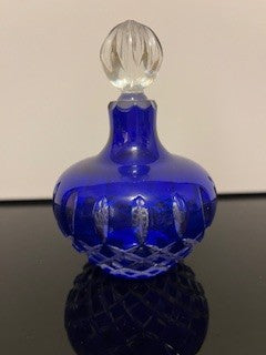 #2187 Royal Blue Lead Crystal Perfume Bottle RSV|97868