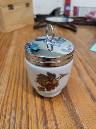 Royal Worcester Egg Coddler / Jelly Jar  Porcelain England With Lid