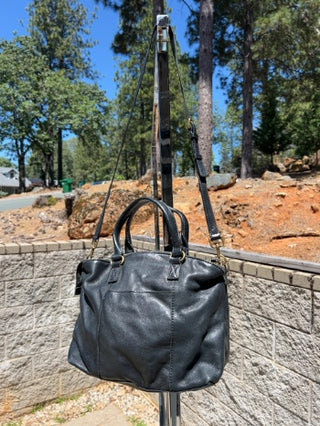 black American Leather Co. Carrie Dome Satchel with a crossbody strap