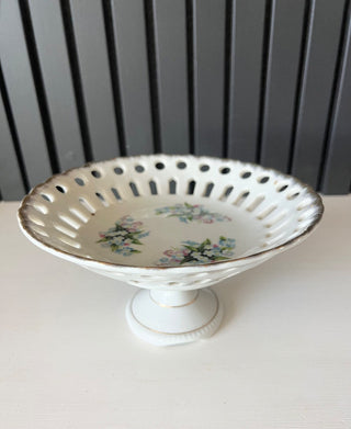 Vintage reticulated pedestal bowl RSV