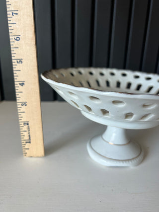 Vintage reticulated pedestal bowl RSV