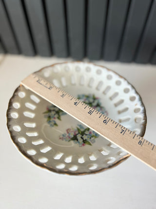 Vintage reticulated pedestal bowl RSV