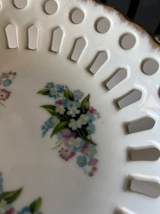 Vintage reticulated pedestal bowl RSV