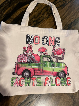 "No One Fights Alone" Large Canvas Bag or Tote RSV|119095