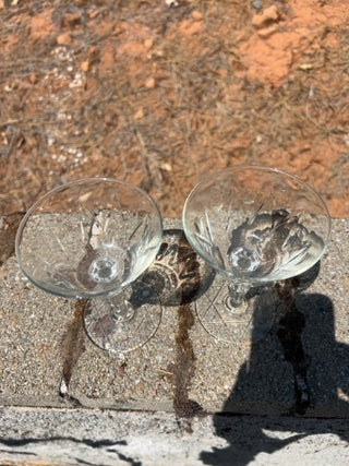 Set of 2 Vintage Libbey ROCK SHARPE Champagne/Tall Sherbet Glasses