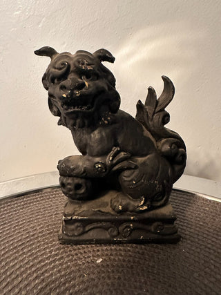 Dragon Dancing Lion Figure Matte Black  MTS|91235