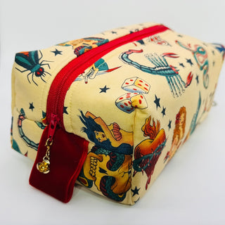 Handmade Cosmetic Bag - Tattoo Print - RCD|135357