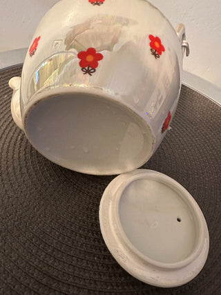 Teapot Lusterware Red Posies MTS