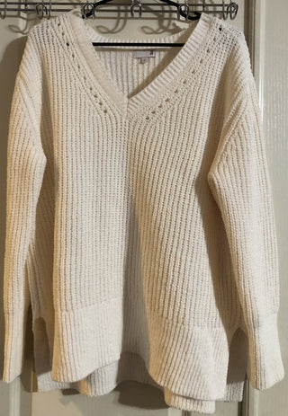 Large White Knit Sweater MTS 49|108887