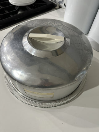 Vintage Kromex Cake Cover & Glass Plate MTS|116214