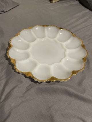 Milk Glass Deviled Egg Tray RCD|48134