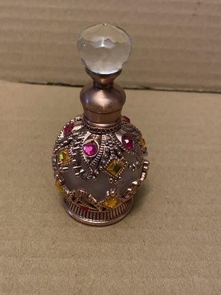 Antique Gold crystal 0.5 oz perfume bottle w/wand RSV|80865