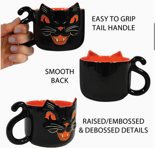 VB Vintage Halloween 12oz Ceramic Black Cat Mug|113270