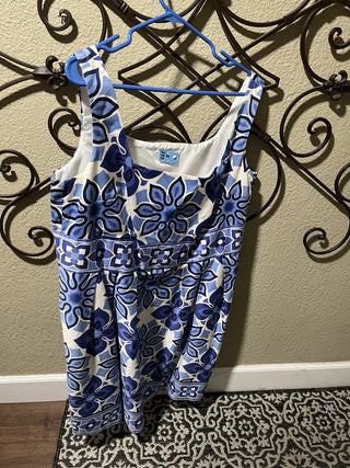 Women's Size 18W Blue Floral Dress with Pockets RCD|119358