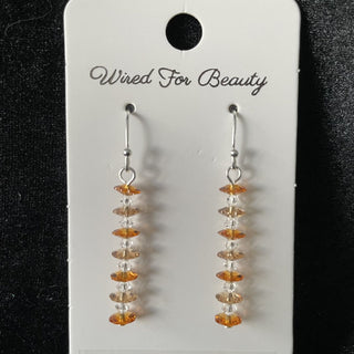 earrings, margarita beads pink & champagne RSV