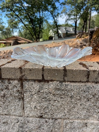 JP 16” vintage Mikasa Crystal sunflower-shaped crystal glass bowl