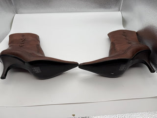 Vintage point Toe Bakers Boots Size 9  side Zip brown Leather #63 VV MTS