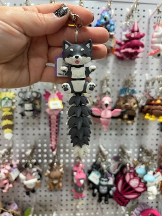 Wolf Wiggly Tail Keychain