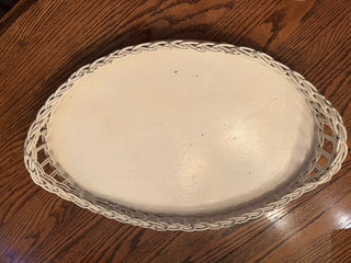 Vintage White Wicker Tray, 19" x 13"  MTS|71643