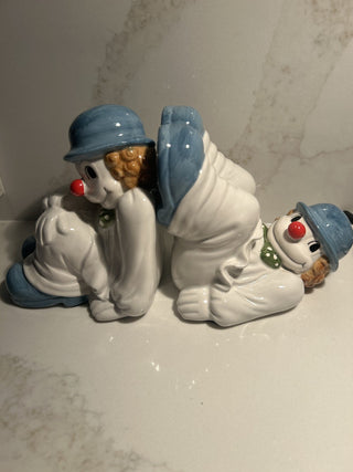 VINTAGE FITZ AND FLOYD CLOWN BOOK ENDS