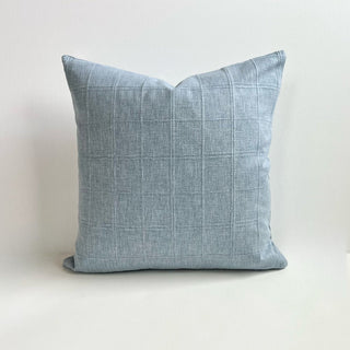Chambray blue squares pillow cover only 14x20
