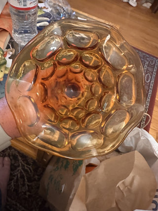 Vintage Amber Glass Compote MTS -K|56722