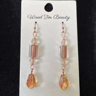 glass cylinder drop earrings RSV