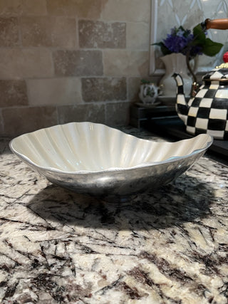 Silver and Mother of Pearl Julia Knight Scalloped Bowl RCD