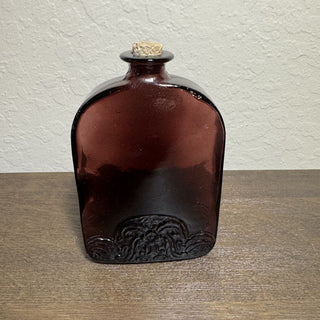Vtg Vidrios De Levante Purple Glass Flask MTS
