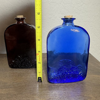 Vtg Vidrios De Levante Purple Glass Flask MTS