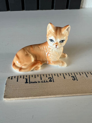 Vintage bone china orange cat figurine RSV|117079