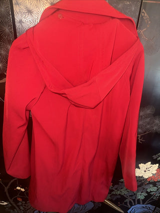 Red Vintage Ladies XS red London Fog Raincoat with detachable hood #63 VV MTS